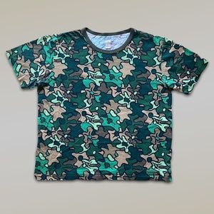 Y2K Adidas Safety Urban Camo Floral Army Green Camouflage Short Sleeve Tee